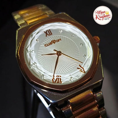 PREMIUM WHITE DIAL WITH GOLD AND SILVER COLOUR COMBINATION CUSTOM CHAIN WATCH 264