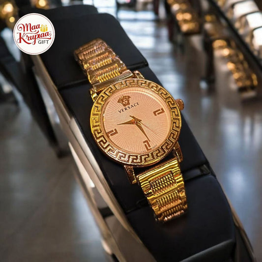 PREMIUM ROSE GOLD COLOURED VERSACE  LADIES CHAIN  WATCH