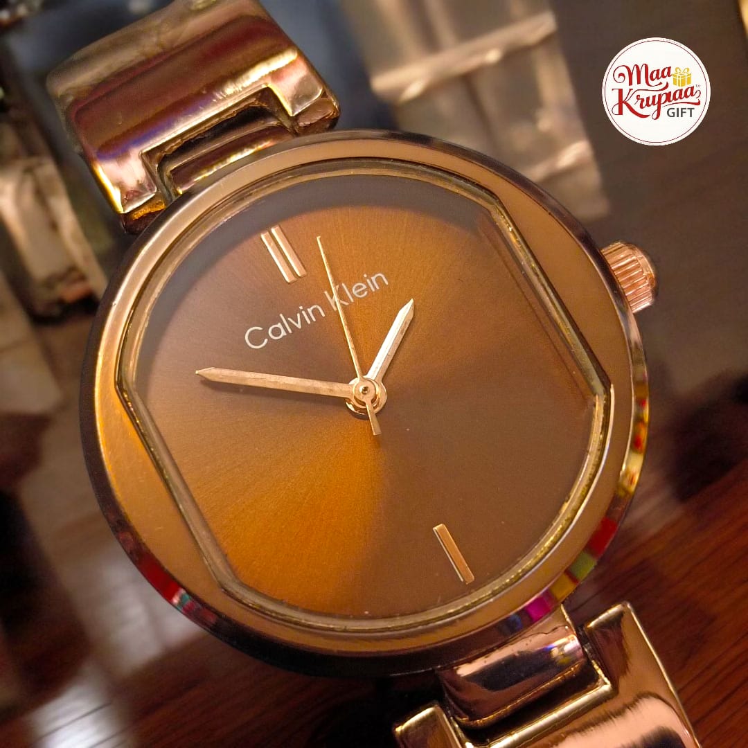 PREMIUM COPPER COLOUR CALVIN KLEIN CHAIN WATCH 671