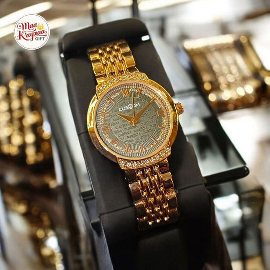 PREMIUM GOLD COLOUR CUSTOM CHAIN LADIES WATCH 692