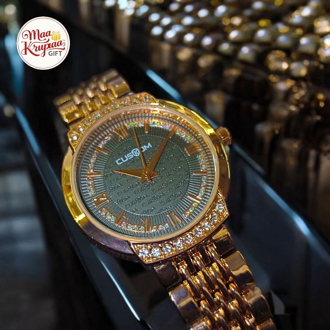 PREMIUM GOLD COLOUR CUSTOM CHAIN LADIES WATCH 692