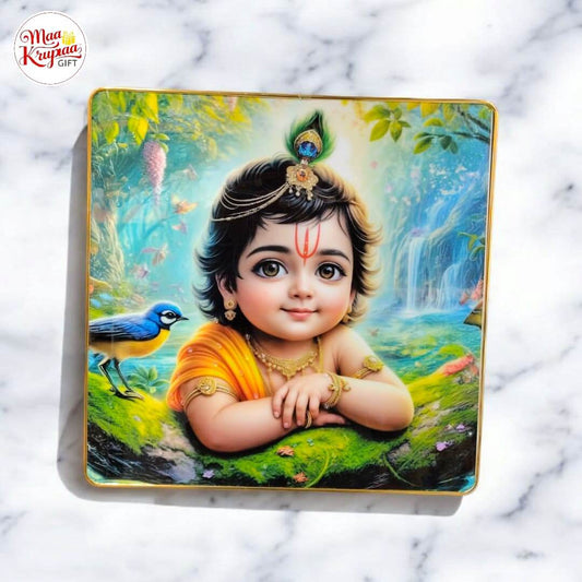 LITTLE KRISHNA WITH PEACOCK BEAUTIFUL WALL FRAME 1034 K2