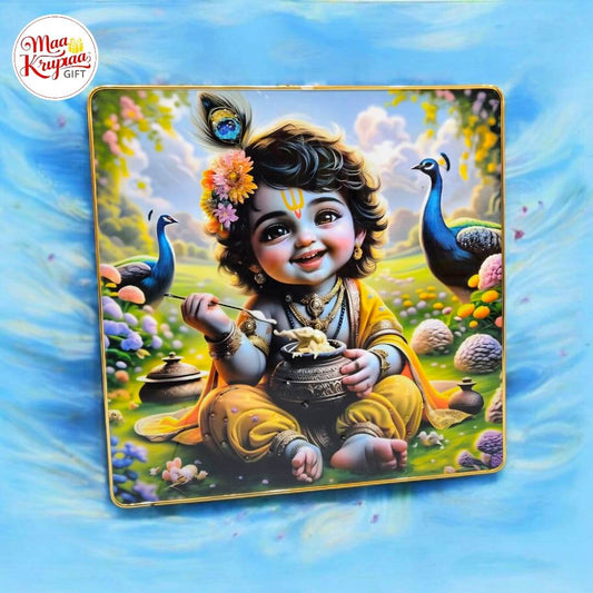 PREMIUM GOLDEN COLOUR METAL BODY BAL GOPAL WALL FRAME 1034 K3