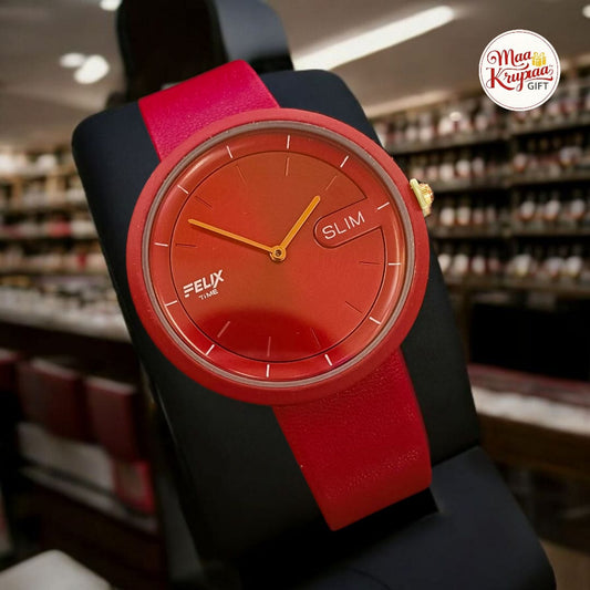 UNIQUE RED COLOUR BELT FELIX LADIES WATCH 253
