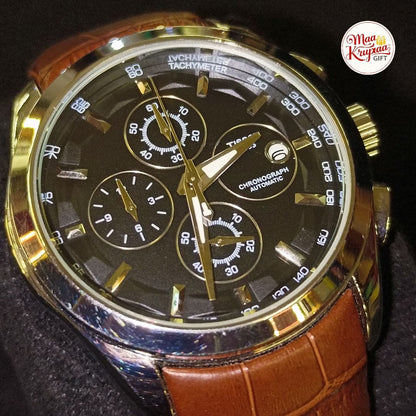 TISSOT 1853 CHRONOGRAPH AUTOMATIC MENS LEATHER BELT WRIST WATCH 679