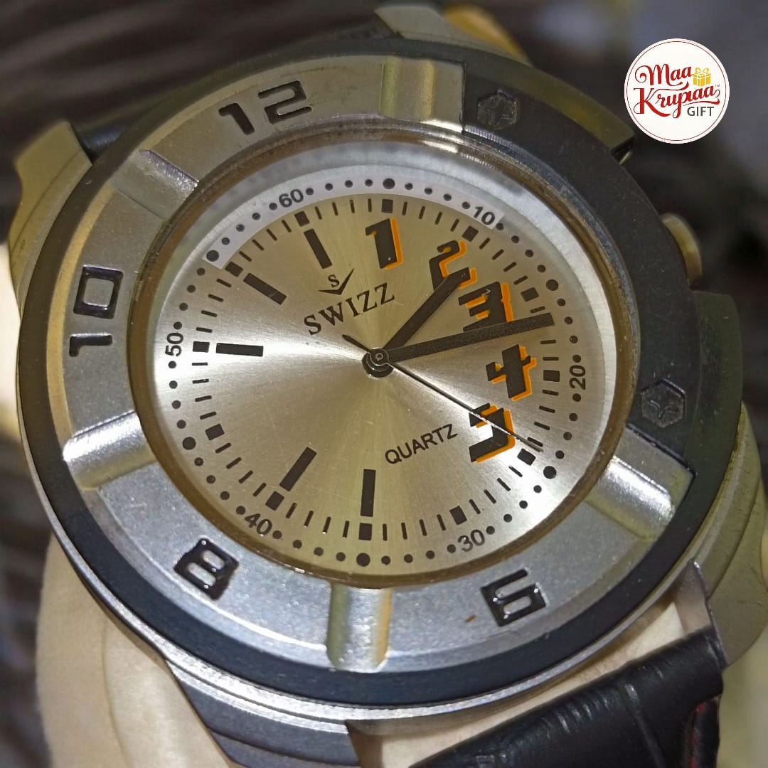 SWIZZ QUARTS LETHER BELT MENS WATCH 1076