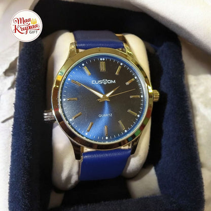 LUXURIOUS CUSTOM BLUE LETHER MENS WATCH 259