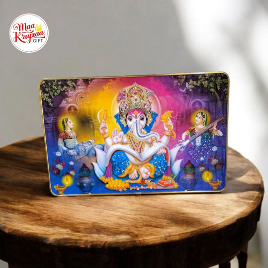 Divine Ganesh Wisdom Frame with Goddesses Lakshmi & Saraswati 811