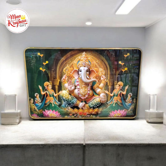 Divine Ganesh Wisdom Frame with Goddesses Lakshmi & Saraswati 811