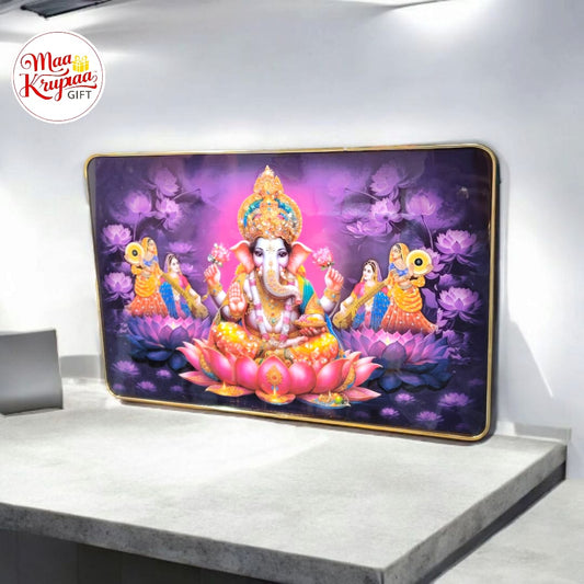 Lotus Seated Lord Ganesha wall Decor Frame 811