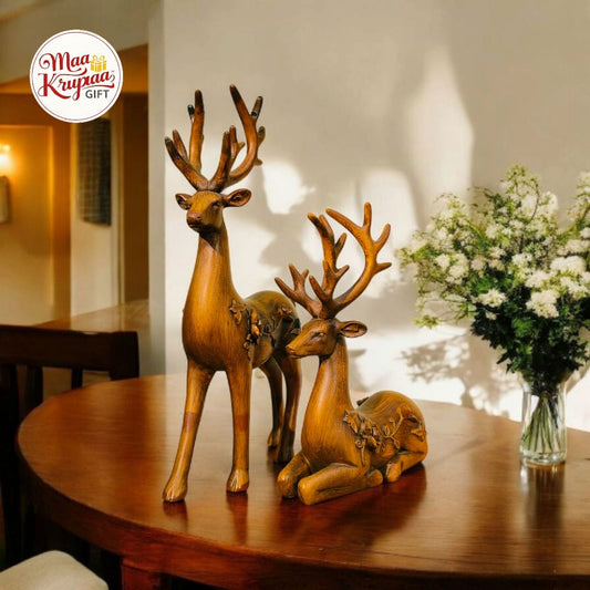 ELEGANT DEER COUPLE HOME DECORE SHOWPIECE 593