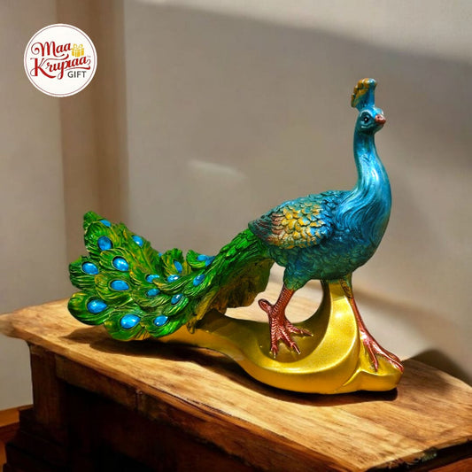 BEAUTIFUL ELEGANT PEACOCK MULTI COLOUR HOME DECORE SHOWPIECE 496