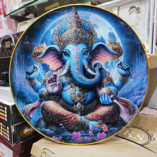 Ganesha Round Wall Art or Photo Frame W174
