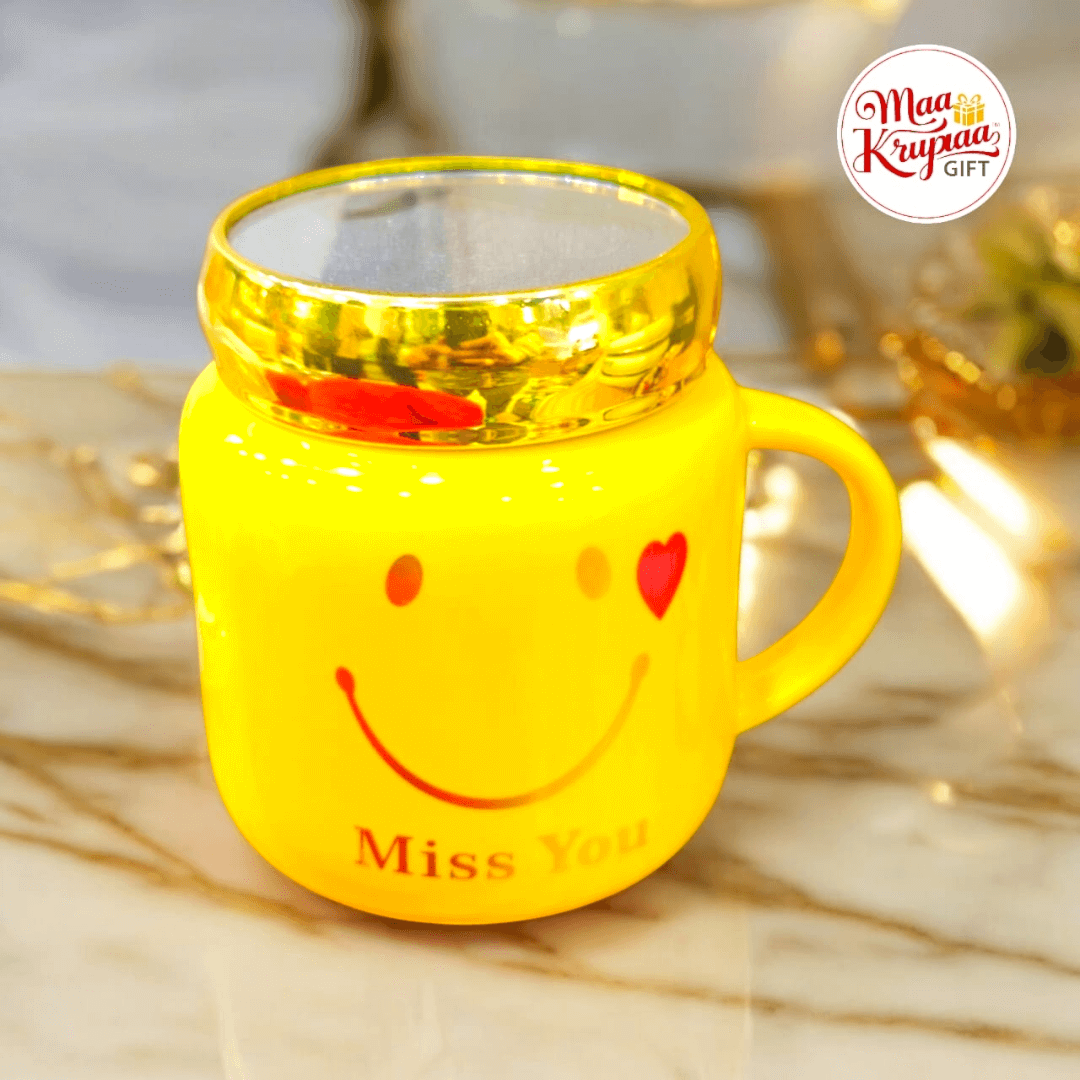 YELLOW AND GOLD MISS YOU MUG 1158