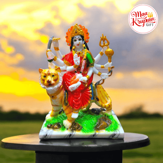 PREMIUM AMBE MATA DI MULTI COLOUR IDOL SITTING ON TIGER AMB1450