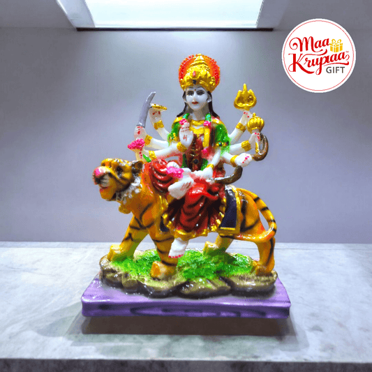 DIVINE DURGA MATA IDOL SITTING ON TIGER AMB 1850