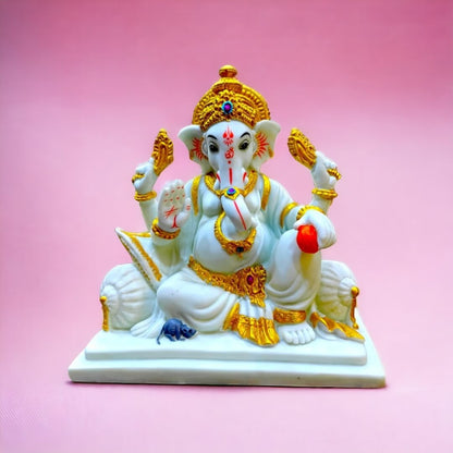 GOLDEN AND WHITE GANESHA IDOL 931