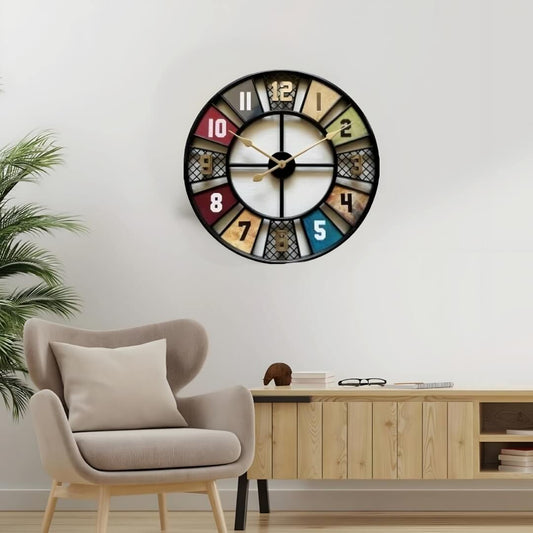 Vintage and Rustic Looking Multicolored Plastic Wall Clock 960