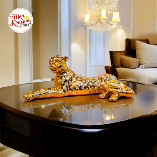 GOLDEN COLOUR LUXURIOUS CHETAH HOME DECOR SHOWPIECE 836