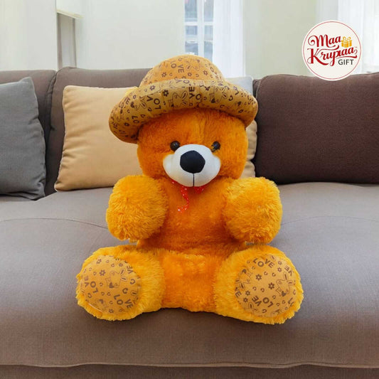 CUTE ORANGE TEDDY BEAR WITH HAT 1392