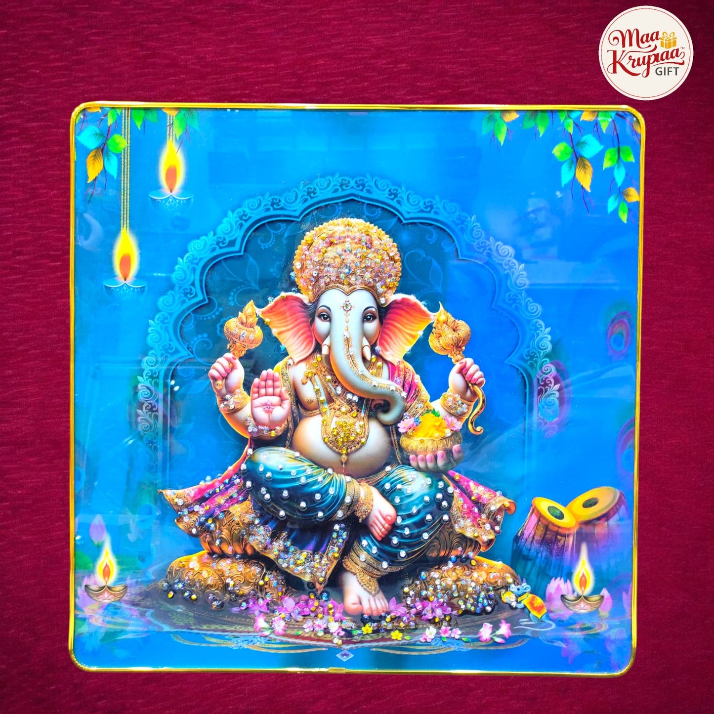DIVINE LORD GANESHA  HOME DECOR WALL FRAME 1034 D34