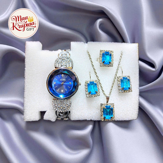DESIGNER WATCH WITH JEWELLERY GIFT SET W66