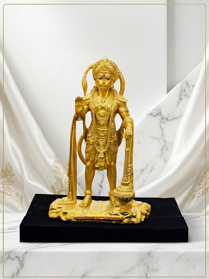 BAHUBALI HANUMAN JI LOAD IDOL PRIMIUM GOLDEN SHOWPIECE MK389