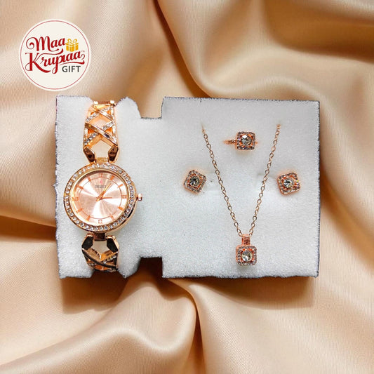 DESIGNER WATCH WITH JEWELLERY GIFT SET W65
