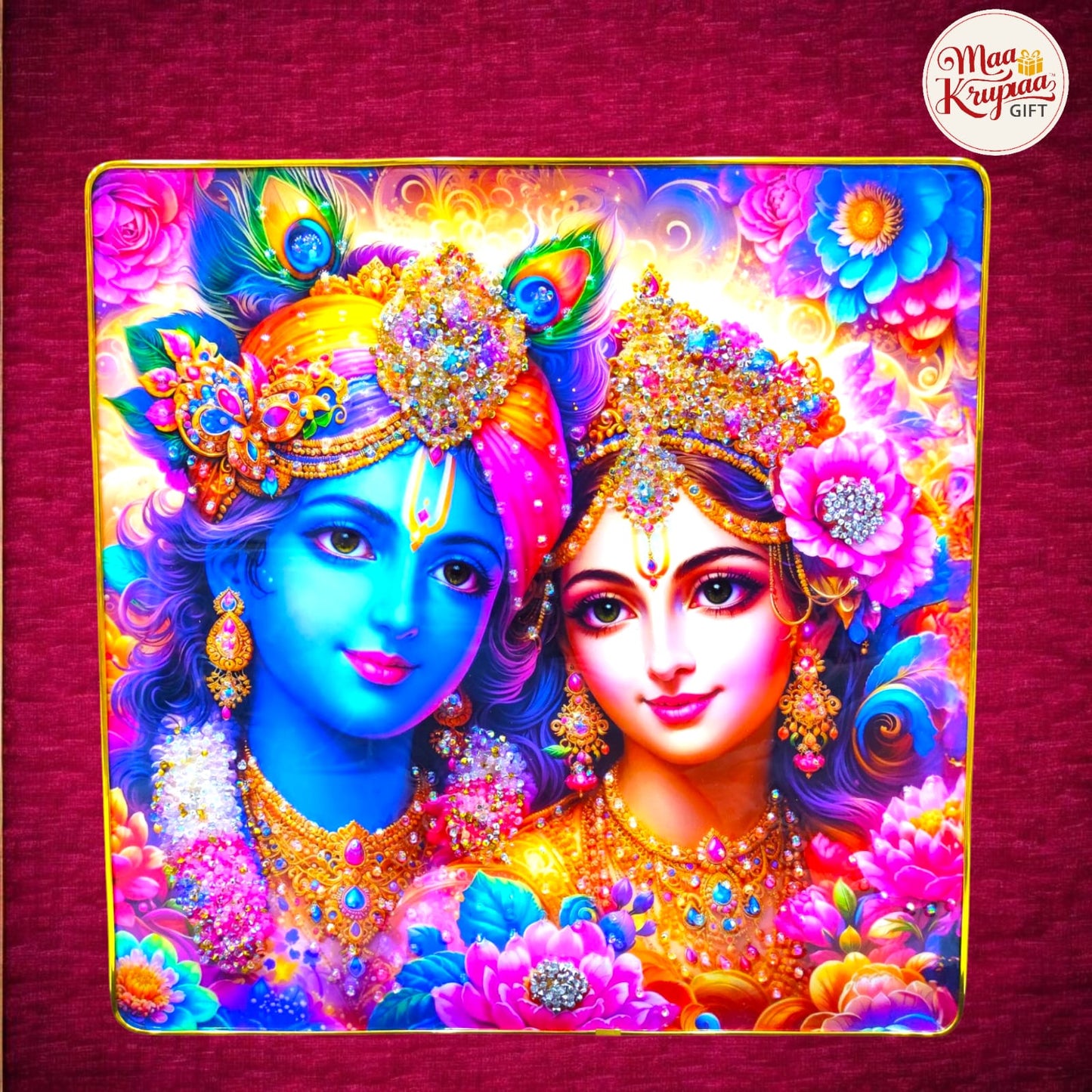 VIBRANT RADHA KRISHNA PREMIUM HOME DECOR WALL FRAME 1034 D25