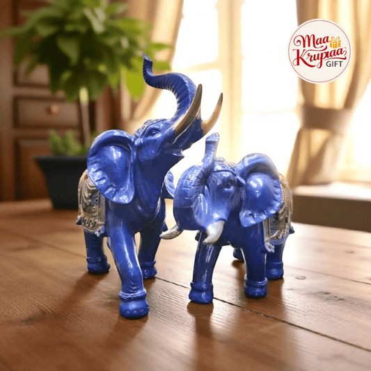 ROYAL BLUE ELEPHANT PREMIUM PAIR  SHOWPIECE 478