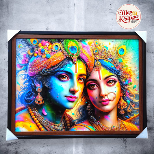 RADHA KRISHNA HOLI CELEBRATION BIG SIZE PREMIUM HOME DECOR WALL FRAME 816