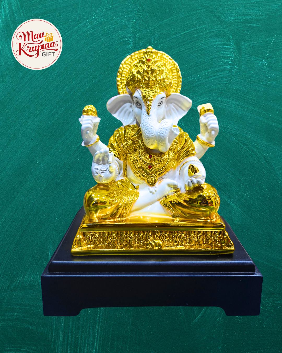 Big Size Golden and White Colour High Primium Finishing shree Ganesh ji Showpiece Mk774
