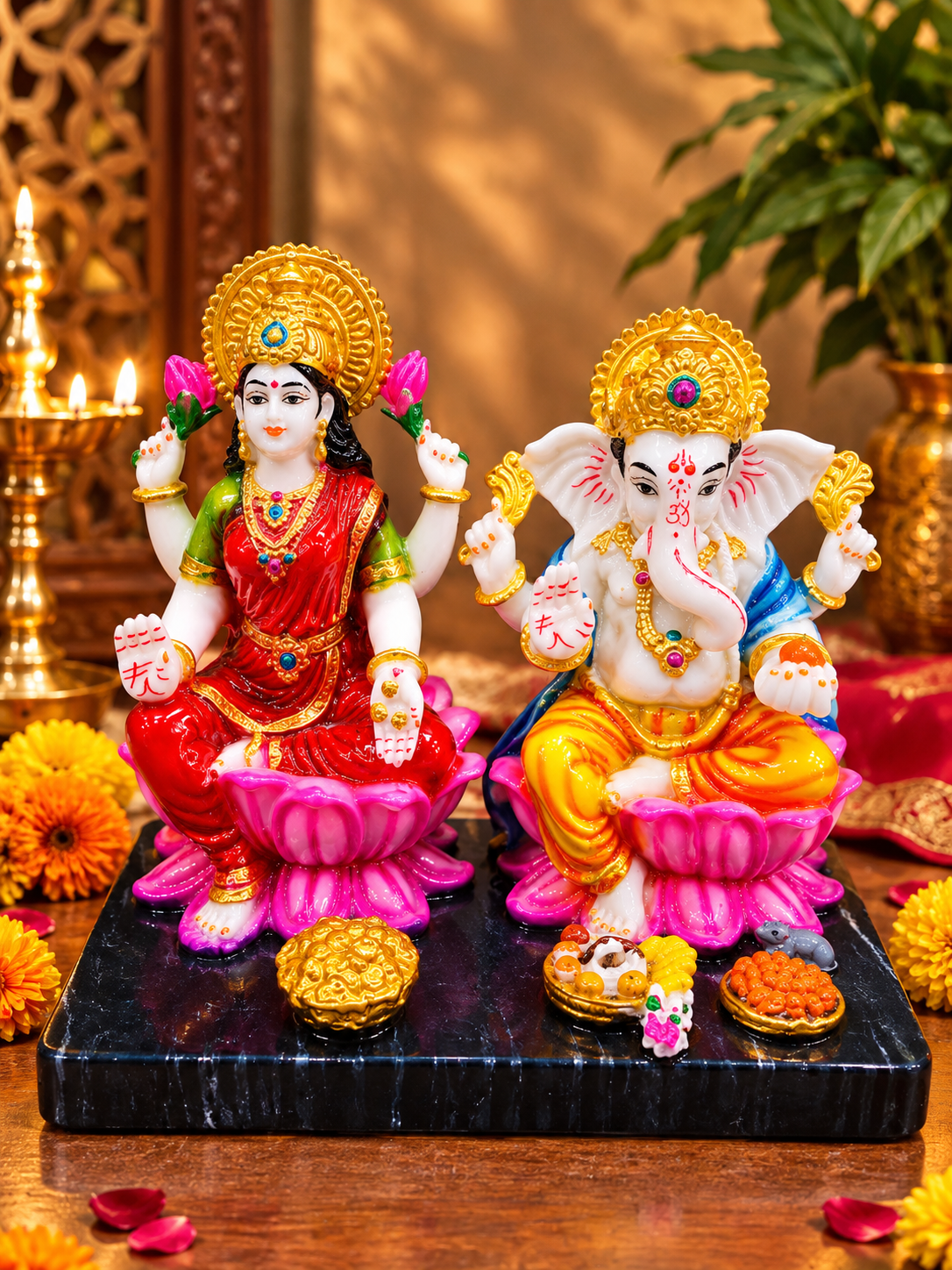 GANESH JI WITH LAXMI MATA JI BEAUTIFUL SHOWPIECE GS012