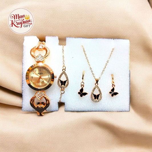 DESIGNER WATCH WITH JEWELLERY GIFT SET W70