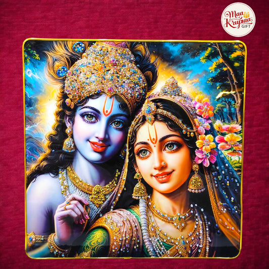 DIVINE RADHA KRISHNA SMILING PORTRAIT HOME DECOR WALL FRAME 1034 D32
