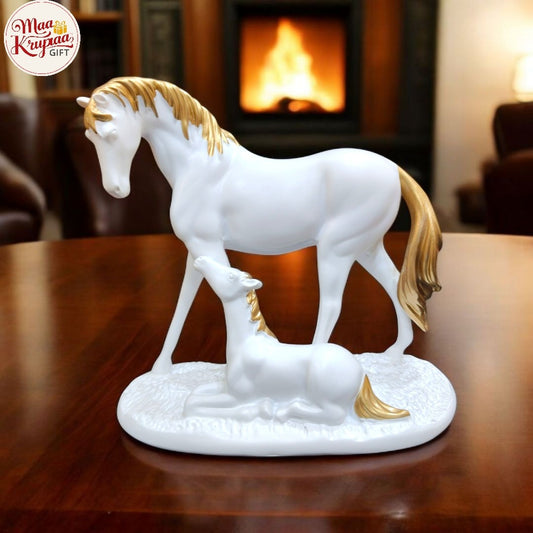 Mother and Child Horse Statue W220