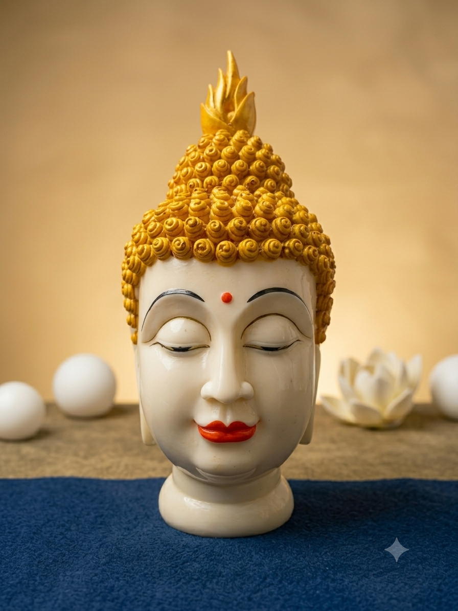 DECOR BUDDHA FACE WHITE COLOR B4MK