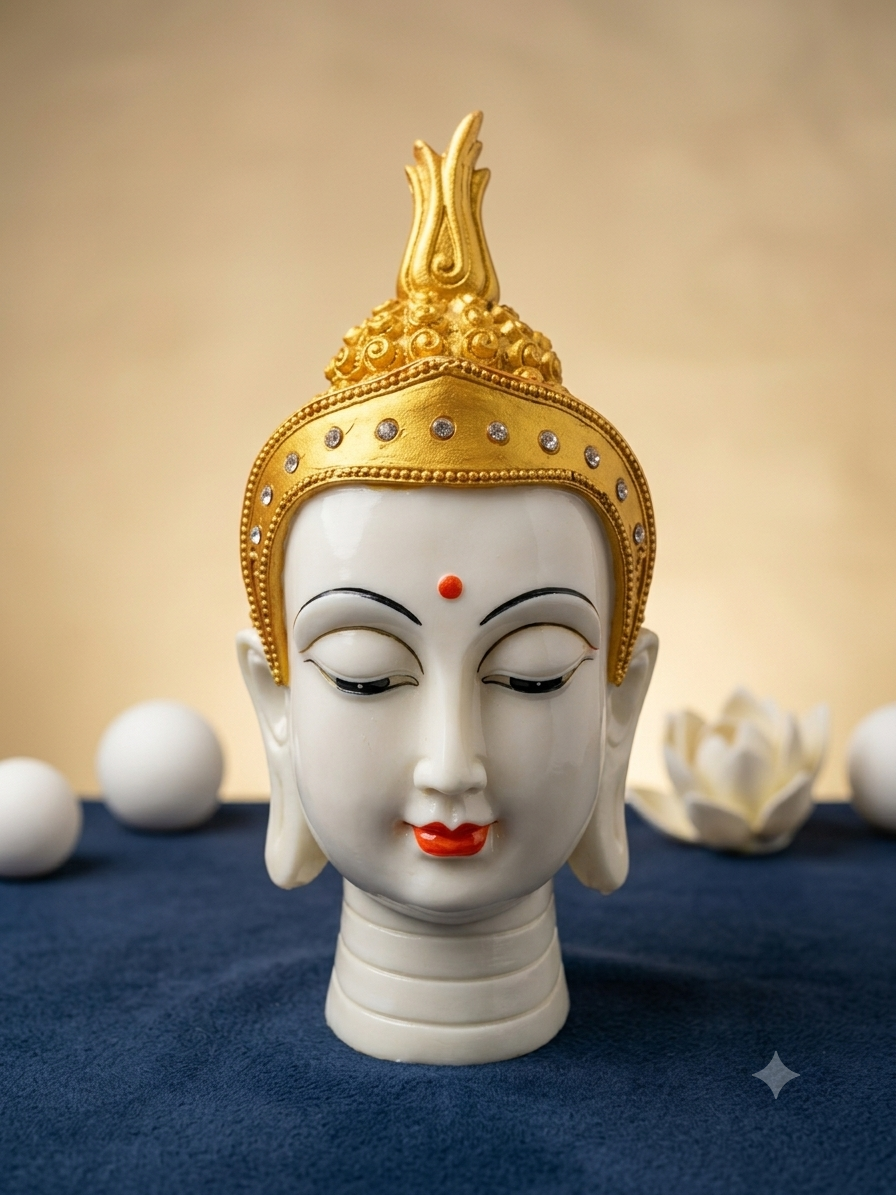 PEACEFUL BUDDHA FACE STATUE B2MK