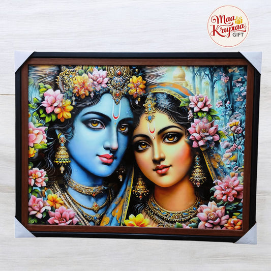 RADHA KRISHNA DIVINE LOVE BIG SIZE PREMIUM HOME DECOR WALL FRAME 816