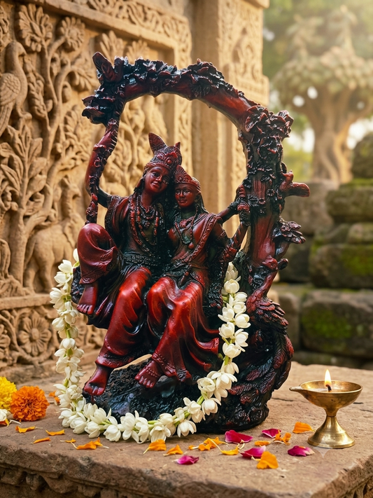 RADHA KRISHN SWINGING DIVINE IDOL BROWN COLOR EDITION RK088