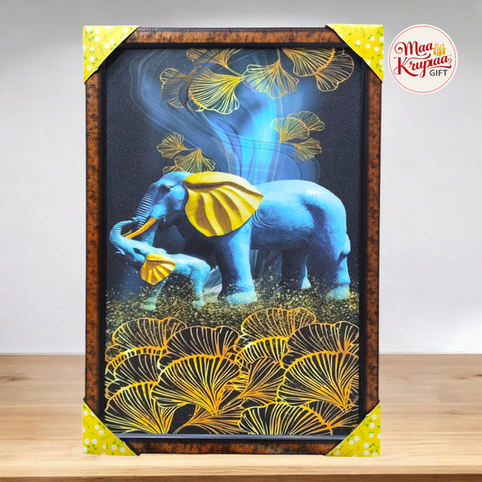 ELEPHANT FAMILY MODERN  WALL FRAME 01132 D23