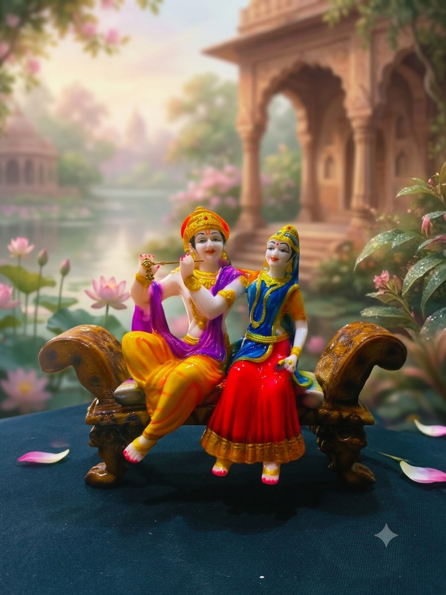 RADHA KRISHN JI ON THRONE DIVINE IDOL RK032