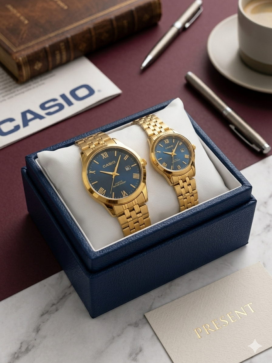 CASIO LUXE GOLD COUPLE WATCH CP4