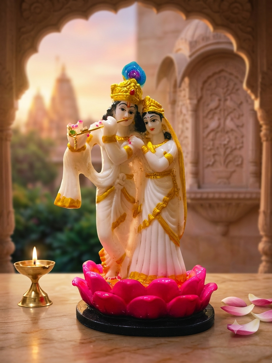 RADHA KRISHN DIVINE IDOL WHITE COLOR RK030