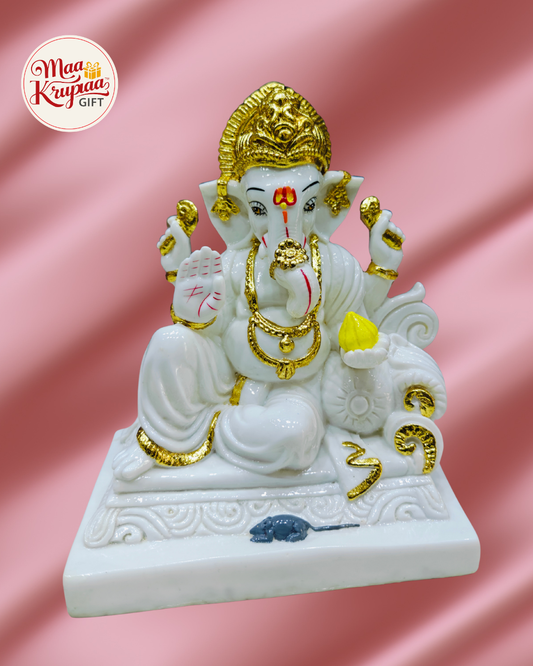 Shree Ganesh ji High Finished White colour Beautiful Showpiece Mk428