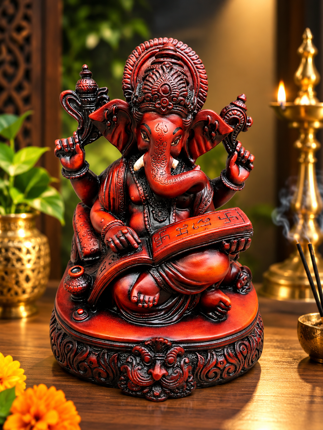 BROWN EDITION PRIMIUM GANESH JI IDOL SHOWPIECE GS019