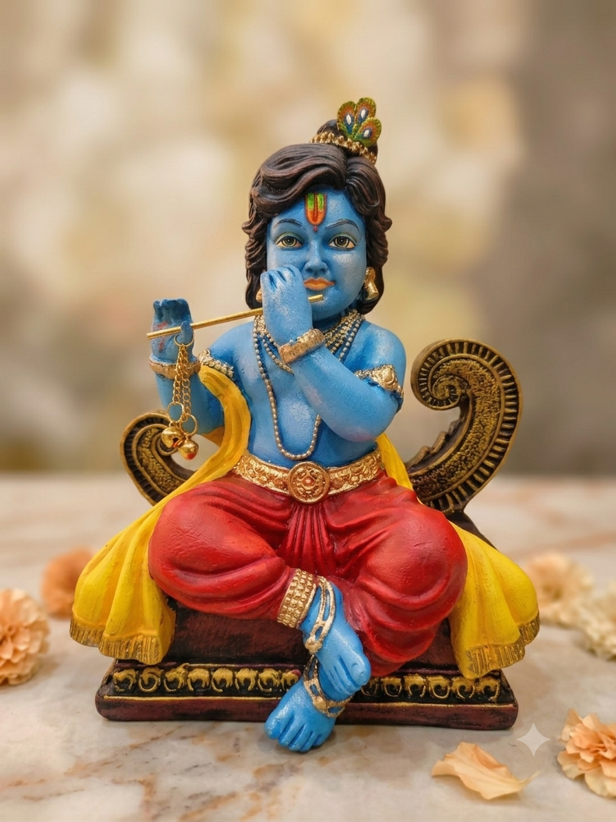 LADDU GOPAL ON THRONE DIVINE IDOL RK027