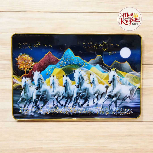 SEVEN WHITE HORSES WALL FRAME 811