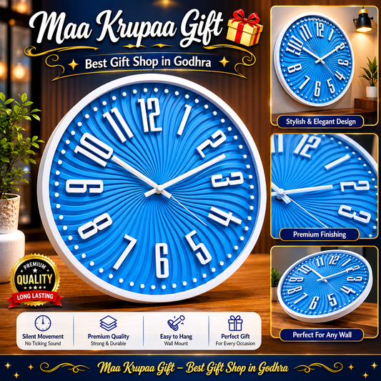 BLUE AND WHITE COLOUR NEW WALL CLOCK MK86