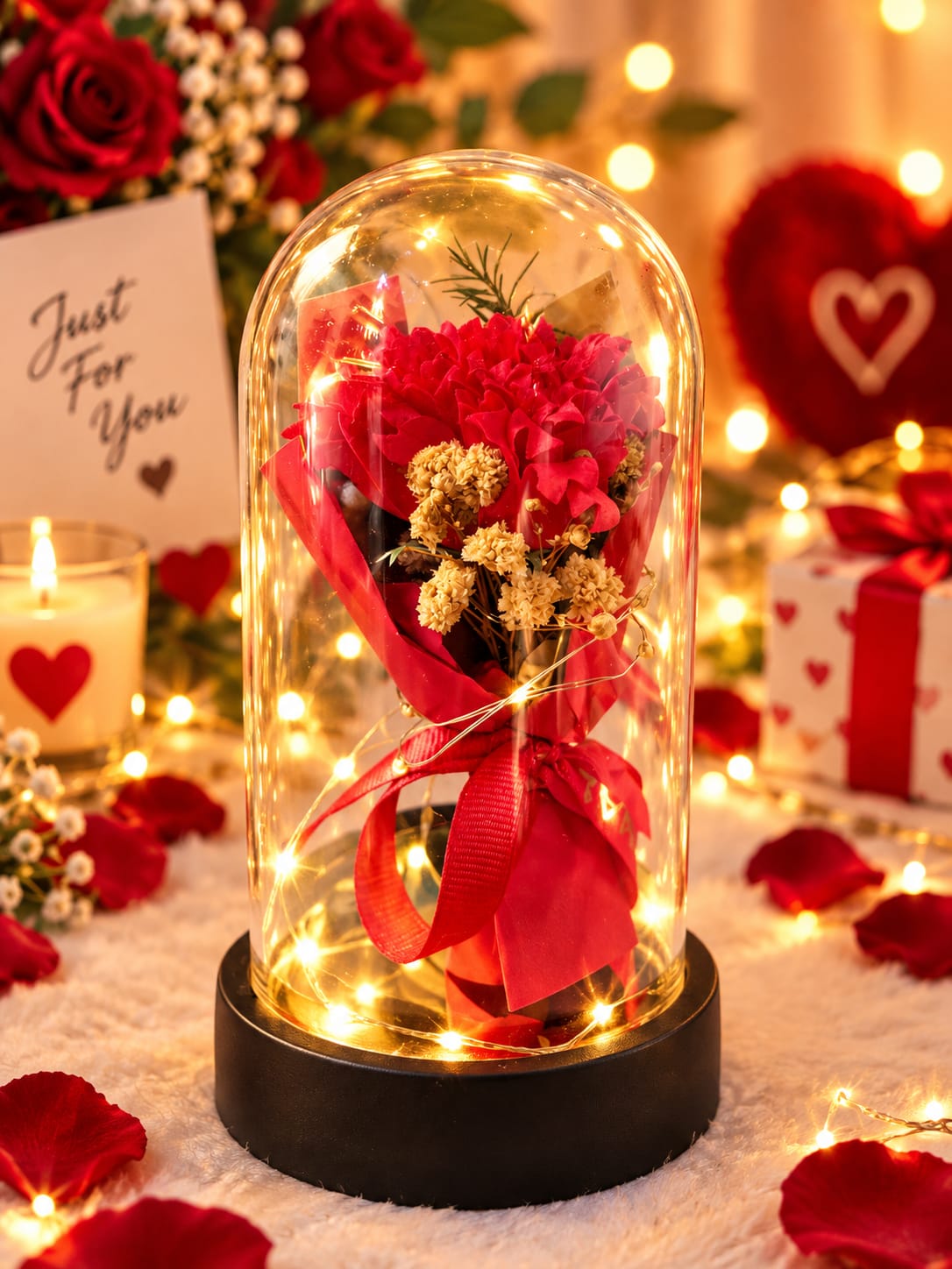 MINI BOUQUE WITH LIGHT LOVE SHOWPIECE LS25